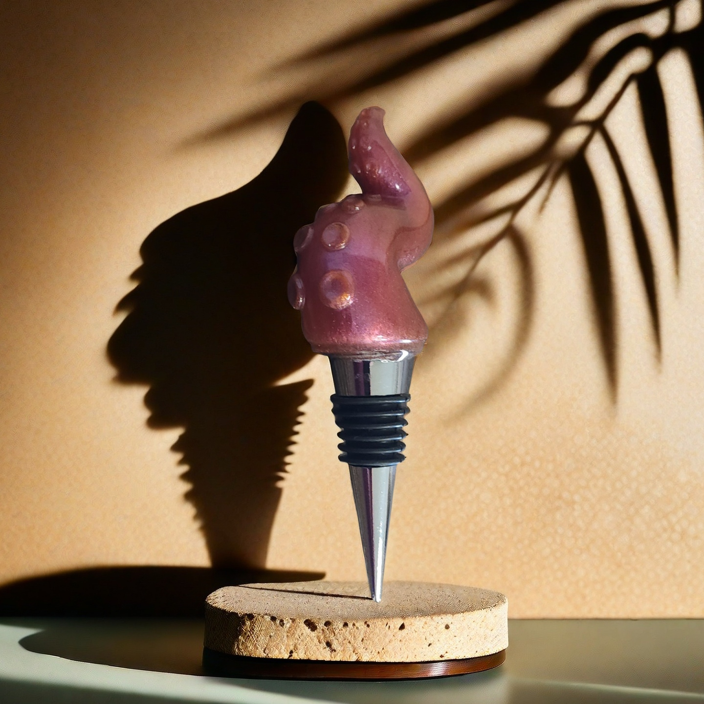 Resin Wine Stoppers - Pink Tentacle image