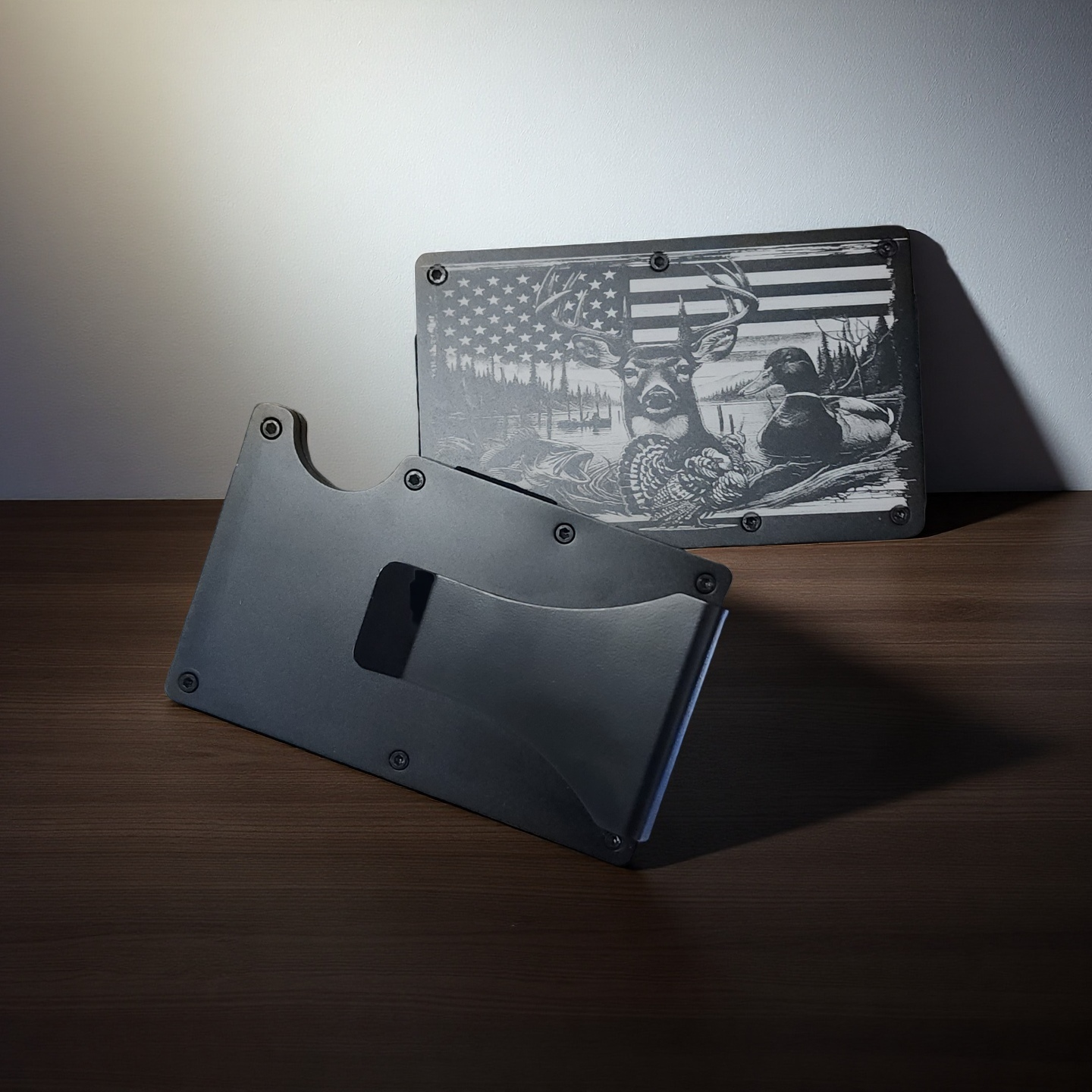 Engraved Metal Wallets - Wildlife Scene image