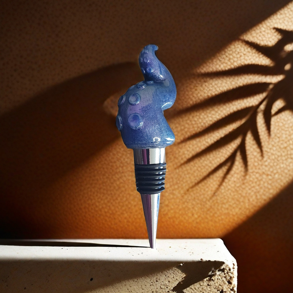 Resin Wine Stoppers - Blue Tentacle image