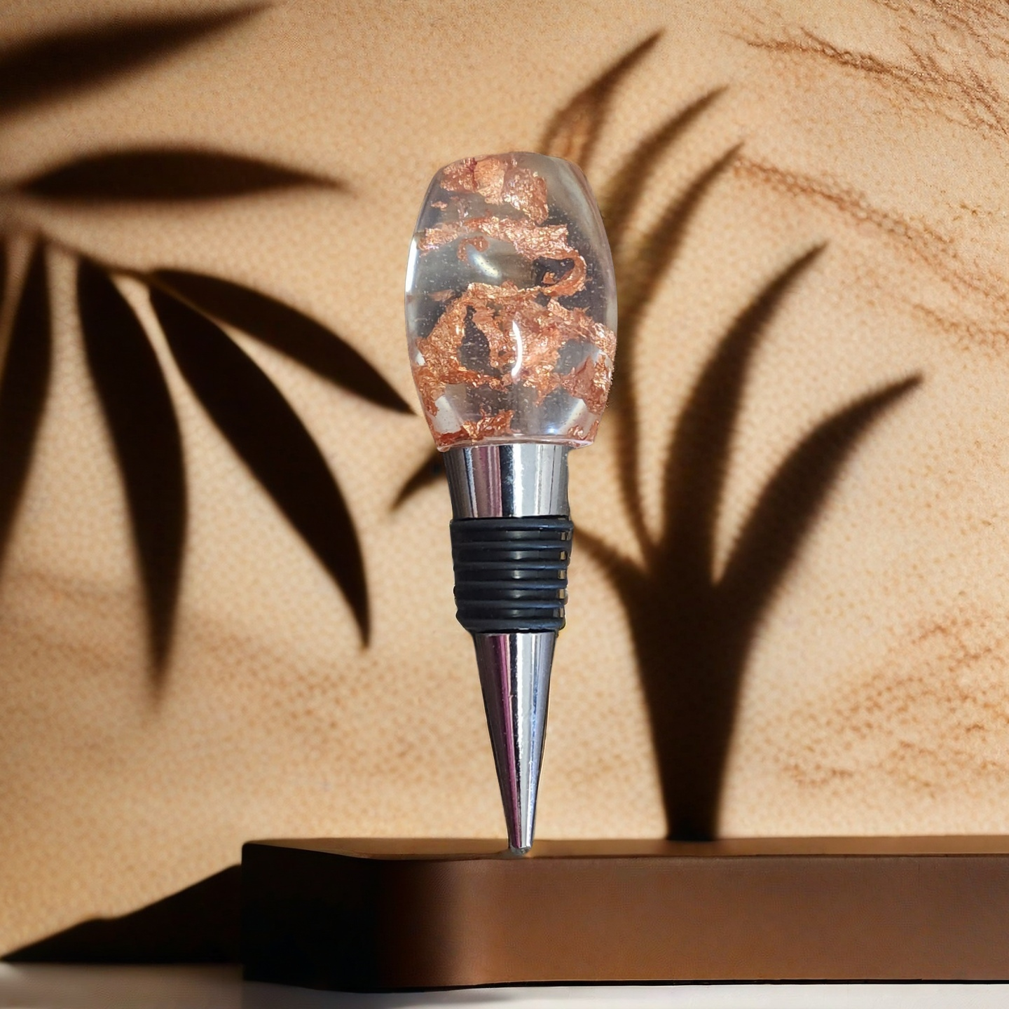 Resin Wine Stoppers - Copper Flakes image