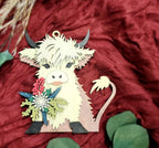 Wooden Highland Cow Ornament image 0