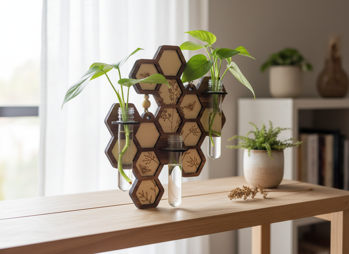 Honeycomb Propagation Station in modern home setting