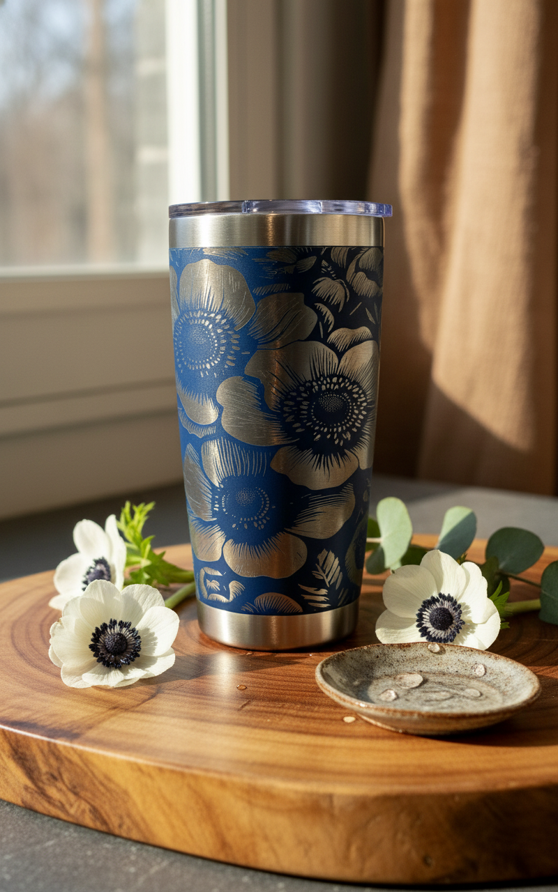 Large Flower Pattern Tumbler