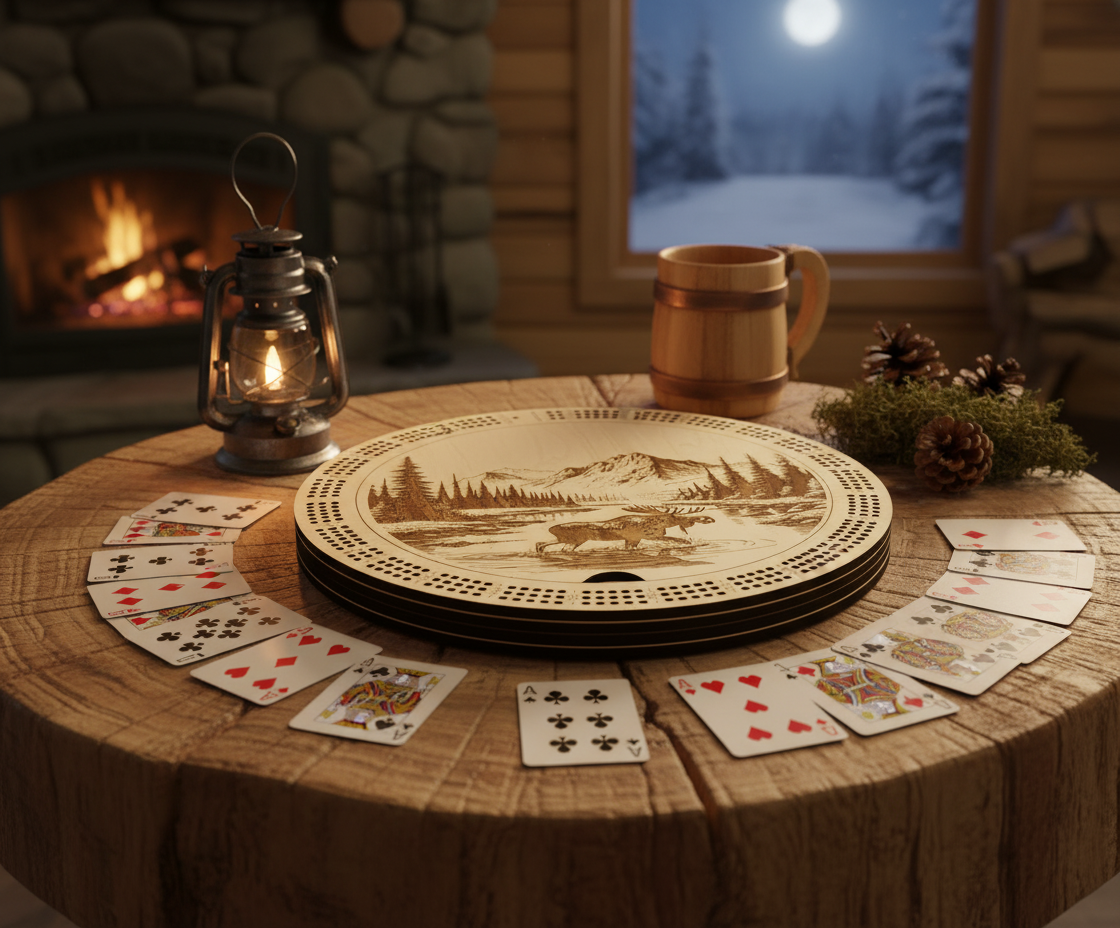 Moose Design Cribbage Board