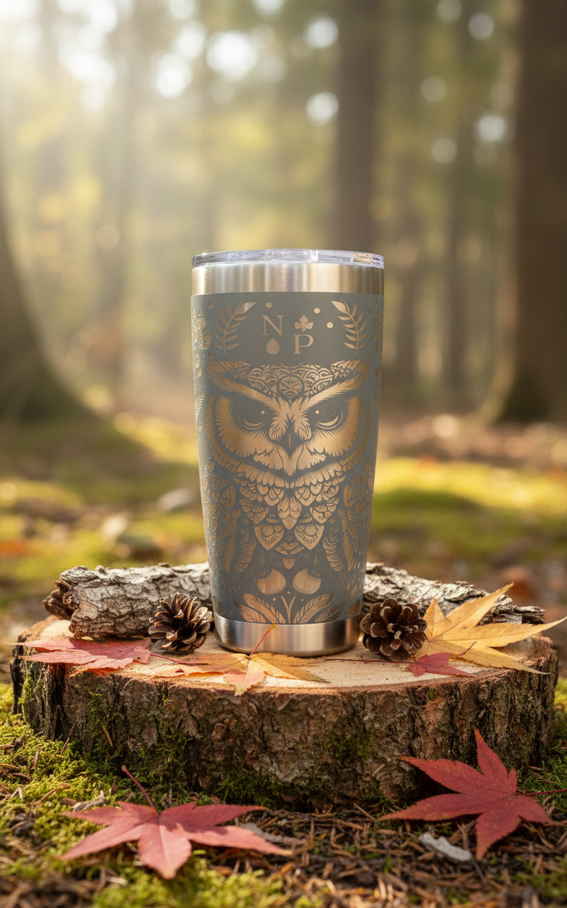 Owl Engraved Tumbler