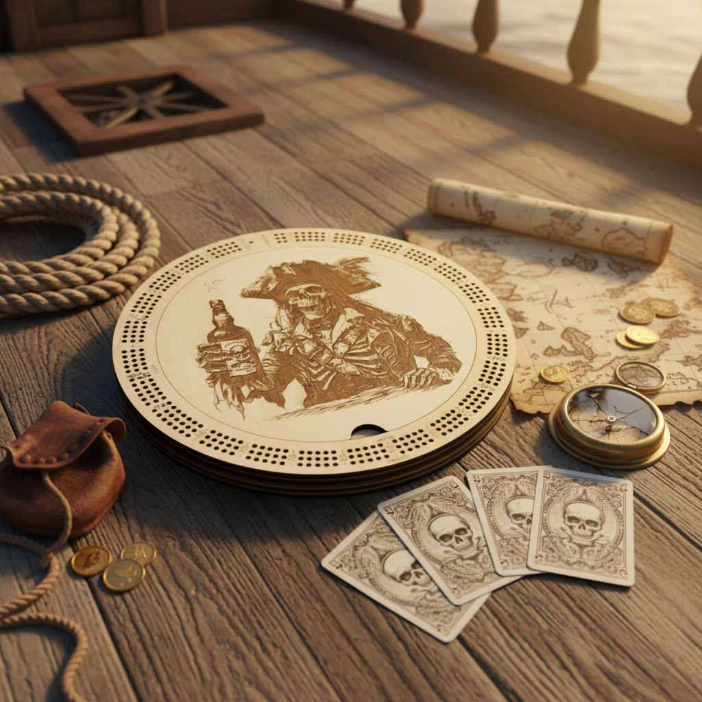 Pirate Design Cribbage Board